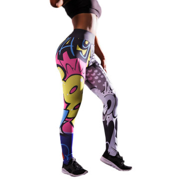 High quality 3D cartoon patterns cute seamless yoga pants leggings chic tights women